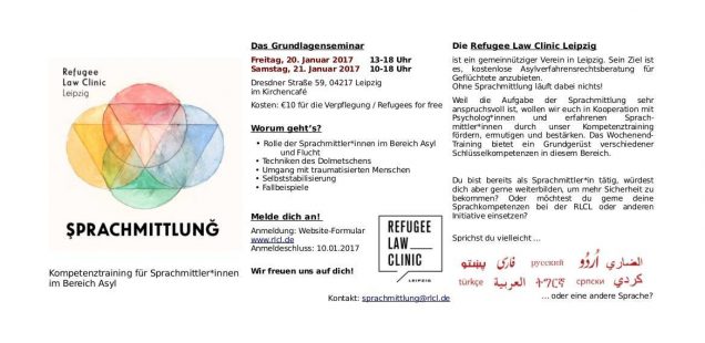 Workshop für Sprachmittler*innen am 20 + 21.01. in der Dresdner59