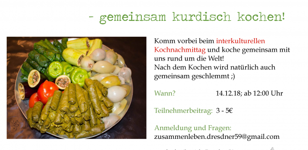 Über den Tellerrand: gemeinsam Kurdisch kochen am 14.12.18 ab 12.00