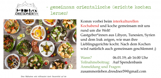 Über den Tellerrand - gemeinsam orientalische Gerichte kochen am 06.12.19