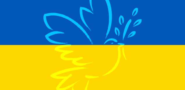 Offenes Café mit ukrainischem Raum