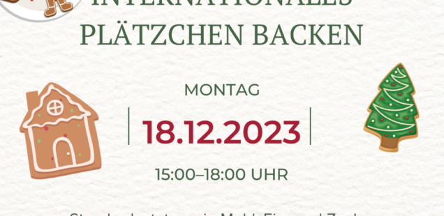 Gemeinsames Plätzchen backen,18.12.23 15:00–18:00 Uhr